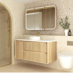 Byron Fluted 1200mm Woodland Oak Wall Hung Vanity