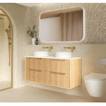 Byron Fluted 1200mm Woodland Oak Four Drawer Wall Hung Vanity