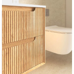 Byron Fluted 1500mm Woodland Oak Wall Hung Vanity