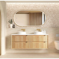 Byron Fluted 1500mm Woodland Oak Wall Hung Vanity