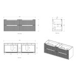 Byron Fluted 1500mm Woodland Oak Wall Hung Vanity