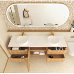 Byron Fluted 1800mm Woodland Oak Wall Hung Vanity BYW1800L