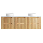 Byron Fluted 1800mm Woodland Oak Wall Hung Vanity BYW1800L