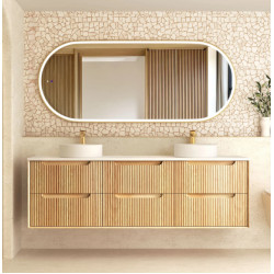 Byron Fluted 1800mm Woodland Oak Wall Hung Vanity BYW1800L