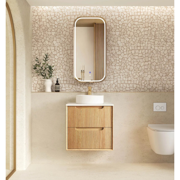 Byron Fluted 600mm Woodland Oak Wall Hung Vanity