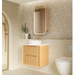 Byron Fluted 600mm Woodland Oak Wall Hung Vanity