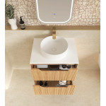 Byron Fluted 600mm Woodland Oak Wall Hung Vanity