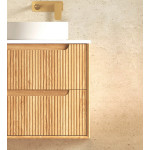 Byron Fluted 600mm Woodland Oak Wall Hung Vanity