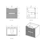 Byron Fluted 600mm Woodland Oak Wall Hung Vanity