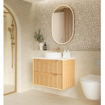 Byron Fluted 750mm Woodland Oak Wall Hung Vanity