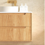 Byron Fluted 750mm Woodland Oak Wall Hung Vanity