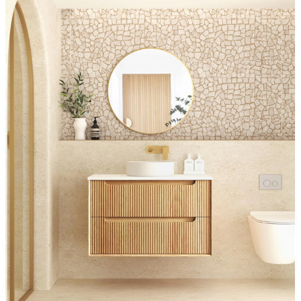 Byron Fluted 900mm Woodland Oak Wall Hung Vanity
