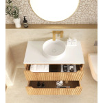 Byron Fluted 900mm Woodland Oak Wall Hung Vanity