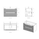 Byron Fluted 900mm Woodland Oak Wall Hung Vanity