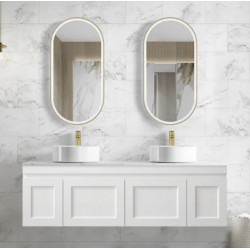 HAMPTON MATTE WHITE SHAKER DOOR VANITY 1500X455X445