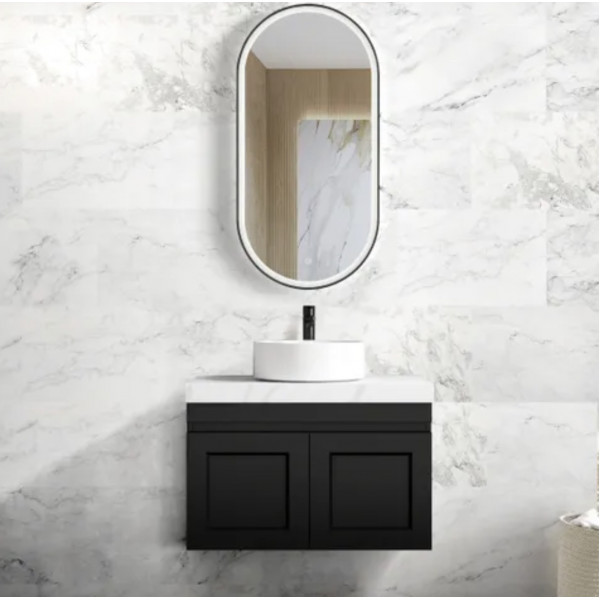 HAMPTON MATT BLACK VANITY 750mm