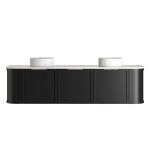 Hampshire 1800mm Satin Black Wall Hung Curve Vanity   BOH1800B