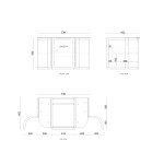 Hampshire 750mm Satin White Wall Hung Curve Vanity / Shaker door  BOH750W