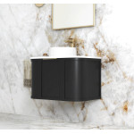 Hampshire 750mm Satin Black Wall Hung Curve Vanity   BOH750B