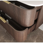 Havana 750mm Sable Walnut Fluted Wall Hung Fluted Curve Vanity  HA750SW