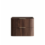 Havana 750mm Sable Walnut Fluted Wall Hung Fluted Curve Vanity  HA750SW