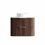Havana 750mm Sable Walnut Fluted Wall Hung Fluted Curve Vanity  HA750SW