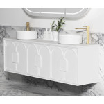 Laguna matte white wall hung drawer vanity 1800x460x550mm