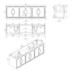 Laguna matte white wall hung drawer vanity 1800x460x550mm