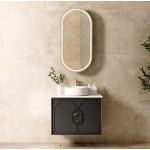 Laguna matte black wall hung drawer vanity 750x460x550mm