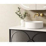 Laguna matte black wall hung drawer vanity 750x460x550mm