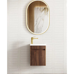 SP400SW Mini Ensuite 400mm Vanity- Fluted Sable Walnut color