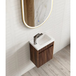 SP400SW Mini Ensuite 400mm Vanity- Fluted Sable Walnut color