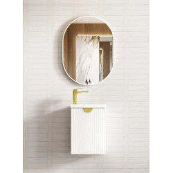 SP400W Mini Ensuite 400mm Vanity- Fluted Matte White Color