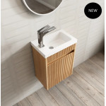 SP400SW Mini Ensuite 400mm Vanity- Fluted Sable Walnut color