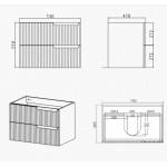 NOOSA MATTE WHITE VANITY 750X460X550 