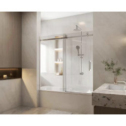 Over-bathtub Frameless Sliding shower screen CVP-032