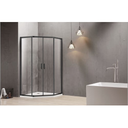 CVP 026 Semi-Frame Diamond Shower Screen-Black sliding door
